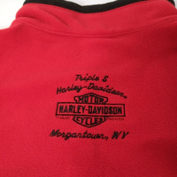 Triple S Harley Davidson Morgantown West Virginia Large Fleece Jacket 1/4 Zip - Picture 6 of 15